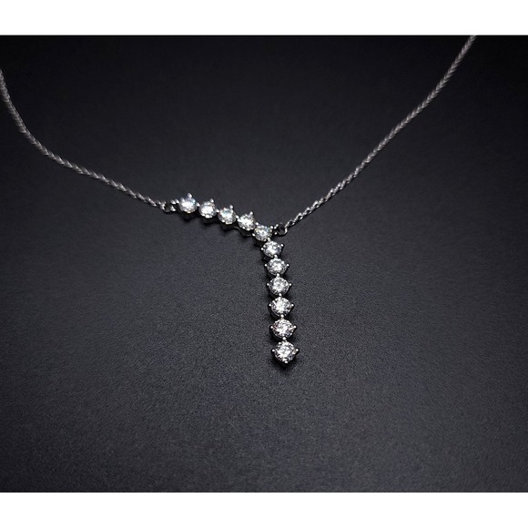 Gales Jewelry - 2.2 CTW Moissanite Waterfall Pendant  925 Silver GRA Certified Brilliant Jewelry